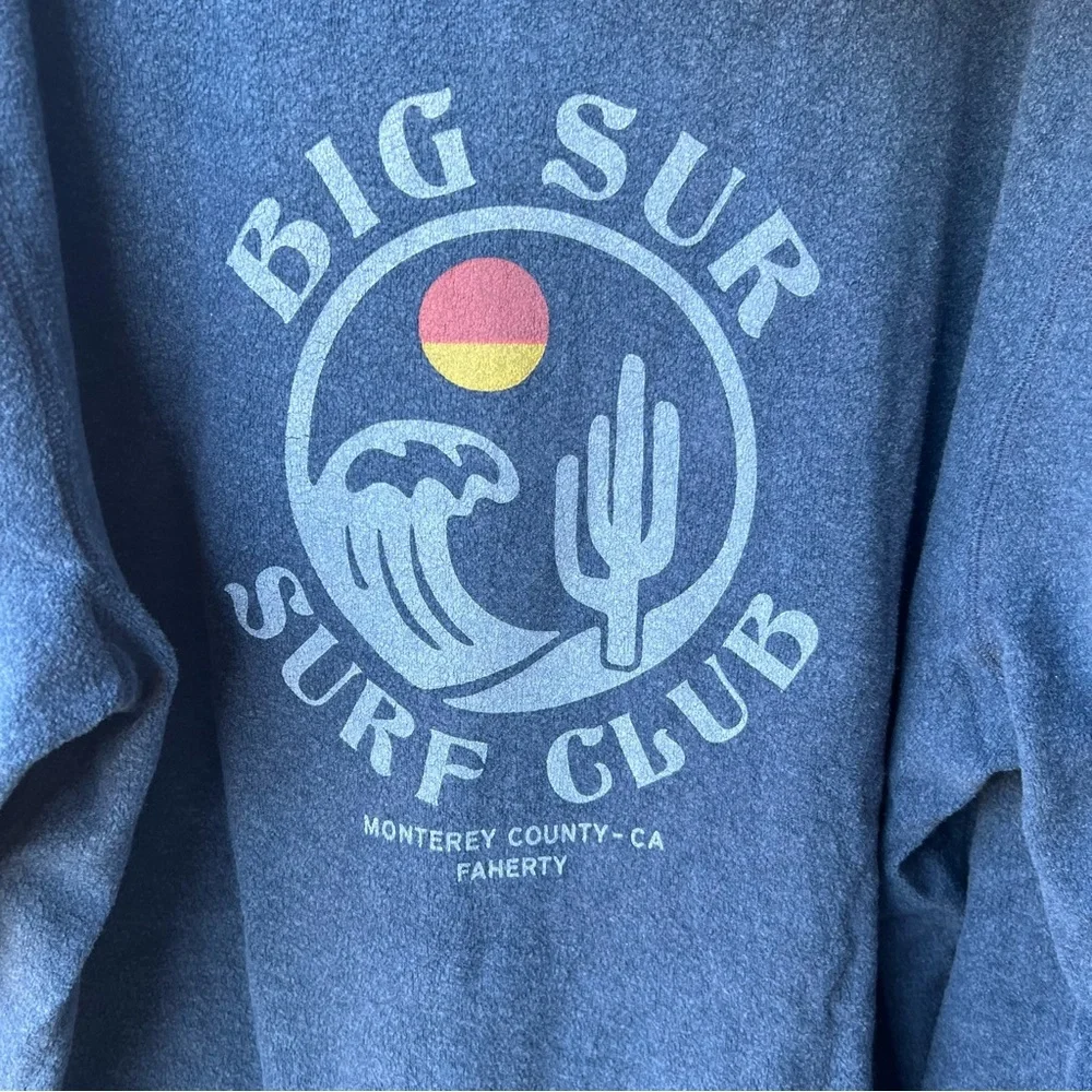 Faherty Big Sur Beach Fleece Zip Jacket in Deep Navy